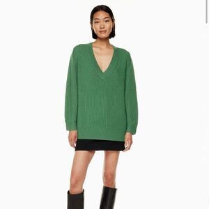 Babaton Roger Sweater Green Merino Wool sz M